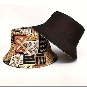 African Print Bucket Hat (Men/Women) (Reversible)